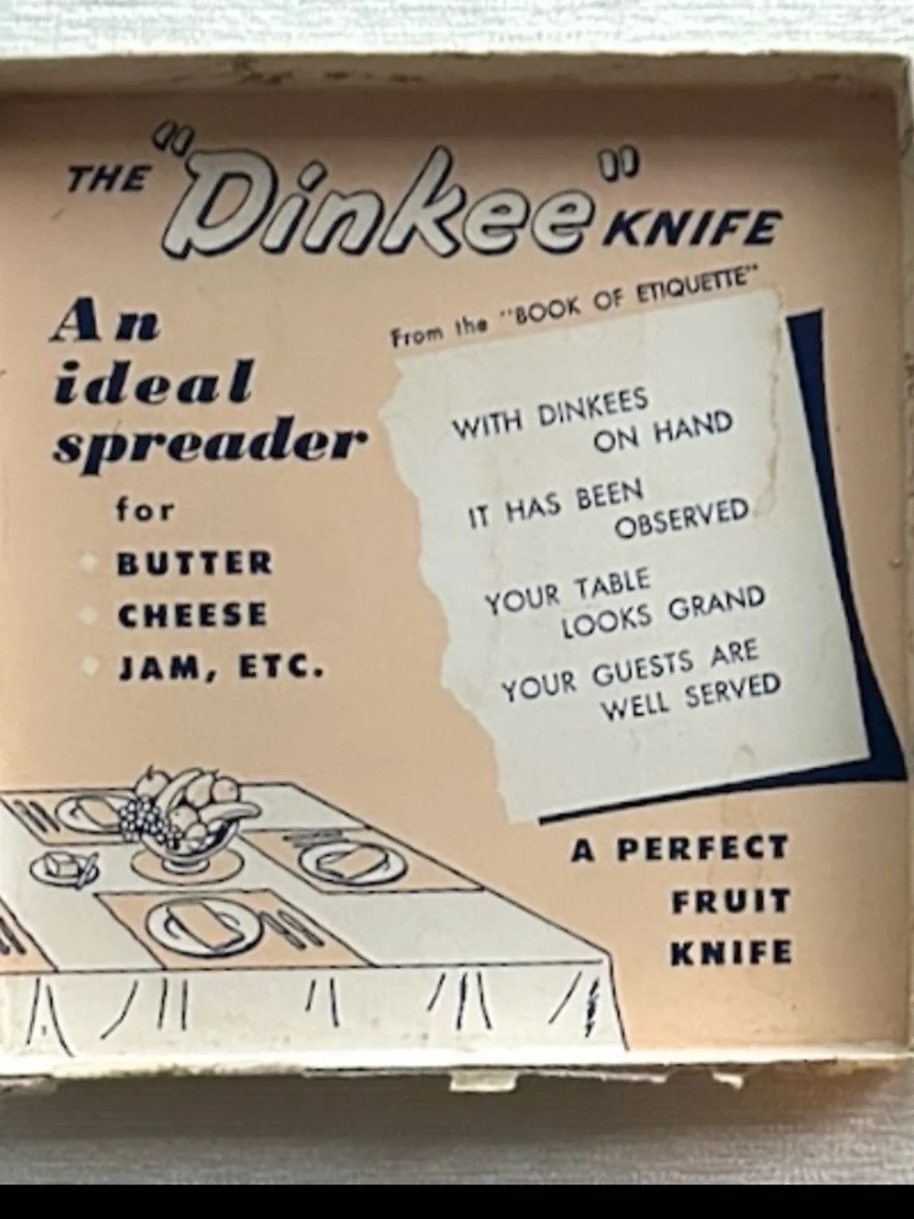 (6) VINTAGE dinkee knife set retro kitchen 1950’s original box